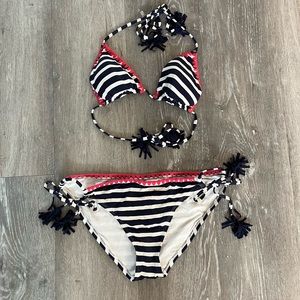 Navy and White Stripped Bikini